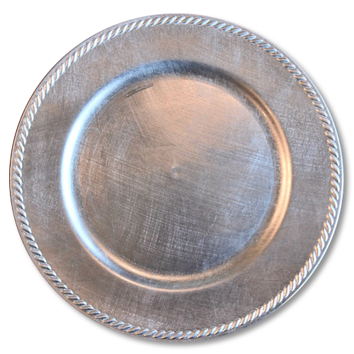 plate plastic silver